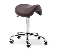 FXLUHAY Sgabello da bellezza rotondo sollevabile, sedia da salone girevole idraulica moderna for massaggi SPA, comoda sedia da bellezza for un equilibrio sano(Brown)