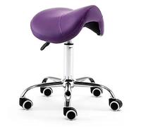 FXLUHAY Sgabello da sella con rotolamento idraulico, sedile girevole moderno su ruote, comoda sedia for l'equilibrio della bellezza(Purple)