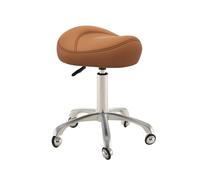 FXLUHAY Sgabello da sella con ruote, capacità di carico di 300 libbre, sgabello resistente for massaggi medici, cucina, spa, disegno, onicotecnica, salone girevole a 360°(Brown)