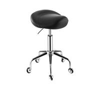 FXLUHAY Sgabello da sella regolabile in altezza, sedia girevole for clinica massaggi, bar, salone spa, sedia da ufficio girevole a 360° con ampia e spessa imbottitura del sedile(Black)