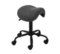 FXLUHAY Sgabello da sella resistente con ruote in pelle, sedia girevole for ufficio, cucina, negozio, salone di disegno, tatuaggi, ufficio, salone di bellezza(Black)