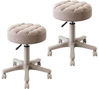 FXLUHAY Sgabello da sella, sgabello da bar regolabile a 360° con rotelle for salone di bellezza, centro massaggi, studio di trucco e poltrona elevatrice for uso medico.(2 Pcs)