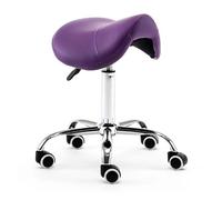FXLUHAY Sgabello di bellezza rotondo sollevabile, sgabello idraulico su ruote, sedia girevole moderna per salone di bellezza, massaggio spa, comoda sedia di bellezza per una schiena sana (viola)
