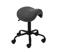 FXLUHAY Sgabello ergonomico con rotelle for toeletta, altezza regolabile idraulicamente, poggiapiedi con rotelle for studio di trucco da ufficio, grigio