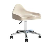 FXLUHAY Sgabello ergonomico con rotelle for toeletta, altezza regolabile, poggiapiedi con rotelle for studi di trucco e uffici, elegante design grigio