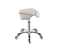 FXLUHAY Sgabello ergonomico con rotelle, regolabile, idraulico, sedia da toeletta e poggiapiedi for ufficio, studio di trucco, salone di bellezza, colore bianco