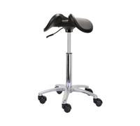 FXLUHAY Sgabello ergonomico con rotelle, sedia da trucco idraulica regolabile e poggiapiedi for studi di trucco e uffici, sgabello a sella nero for comfort e mobilità
