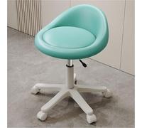 FXLUHAY Sgabello ergonomico con ruote - Sedile girevole regolabile in altezza con ruote ultra morbide e cuscino in pelle PU(Blue)