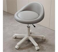 FXLUHAY Sgabello ergonomico con ruote - Sedile girevole regolabile in altezza con ruote ultra morbide e cuscino in pelle PU(Grey)