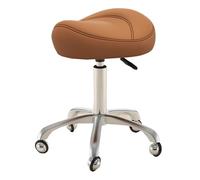 FXLUHAY Sgabello for trattamenti estetici, sedia a sella for studio dentistico, girevole a 360°, sedia for studio medico, allevia il dolore, capacità di carico di 220 libbre, spa(Brown)