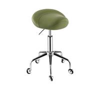 FXLUHAY Sgabello for trattamenti estetici, sedia a sella regolabile in altezza, clinica for massaggi, bar, salone spa, sedia da ufficio girevole a 360° con seduta ampia e spessa(Green)