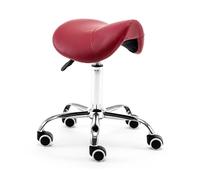 FXLUHAY Sgabello for trattamenti estetici, sgabello professionale a sella, sedile idraulico a sella con ruote, sedia da ufficio anti-gobba for parrucchiere Las(Red)