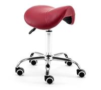 FXLUHAY Sgabello for trattamenti, sedia a sella, sgabello for studio dentistico, sedia girevole con ruote, seduta in similpelle for salone