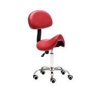 FXLUHAY Sgabello girevole a rotelle regolabile in altezza con ruote e schienale, sedia sgabello for laboratorio, clinica, dentista, salone, massaggi, ufficio,