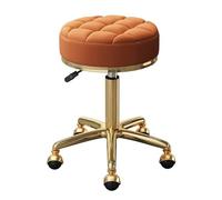 FXLUHAY Sgabello girevole beige for salone di bellezza, bar for cure mediche con cuscino in pelle, for spa, ufficio, massaggi, manicure, tatuaggi(Orange)