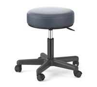 FXLUHAY Sgabello girevole in pelle for impieghi gravosi con ruote, altezza sedia da ufficio for camera da letto, negozio, bancone, salone, toeletta, spa, massaggi, estetica, scrivania(Blue)