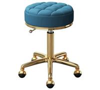 FXLUHAY Sgabello girevole regolabile a 360° con ruote - Sedia da salone spa color oro Capacità di 150 kg Perfetto for servizi di bellezza tatuaggi pedicure ciglia(Blue)