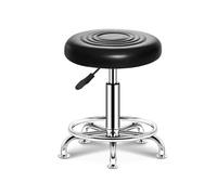 FXLUHAY Sgabello girevole regolabile con 5 ruote, senza schienale, cuscino in pelle, sedia idraulica for spa, salone, studio medico, tatuaggio(A Foot Spike Black)