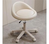FXLUHAY Sgabello girevole regolabile con supporto for la schiena: comodo for parrucchieri e lavori ad altezza bancone, ideale for lunghe ore di seduta(White)