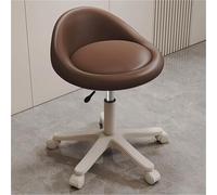 FXLUHAY Sgabello girevole regolabile con supporto for la schiena: comodo for parrucchieri e lavori ad altezza bancone, ideale for lunghe ore di seduta(Brown)