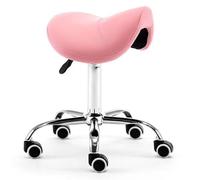 FXLUHAY Sgabello idraulico con ruote, girevole, sedia da salone for SPA, comoda sedia for l'equilibrio della bellezza, for una schiena sana(Pink)