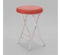 FXLUHAY Sgabello rotondo pieghevole da 50 cm Sedia da bar portatile leggera Sedile da cucina imbottito Peso massimo 150 kg Ideale for uso domestico ed esterno(Red)