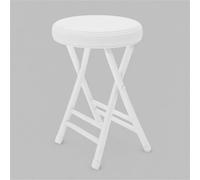 FXLUHAY Sgabello rotondo pieghevole da 50 cm Sedia da bar portatile leggera Sedile da cucina imbottito Peso massimo 150 kg Ideale for uso domestico ed esterno(Blanc)