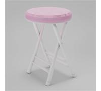 FXLUHAY Sgabello rotondo pieghevole da 50 cm Sedia da bar portatile leggera Sedile da cucina imbottito Peso massimo 150 kg Ideale for uso domestico ed esterno(Pink)