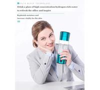 FXNFXLA Bottiglia d'Acqua Portatile All'idrogeno, Produttore di Acqua Ricca di H2 Ad Alto Ppb, Generatore di H2 Ricaricabile Tramite USB, Tazza per Acqua Ricca di Idrogeno Black