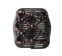 FXQHAN - Pettini laterali per capelli magici da donna, in legno, con perline elasticizzate, a doppio strato, per chignon, accessori per capelli