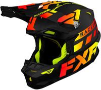 FXR Blade Race Div Casco Motocross, nero/giallo/rosso, Taglia M (57/58)