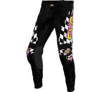 FXR Clutch 2025 Pantaloni da motocross per ragazzi, nero/verde/bianco, Taglia 28