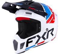 FXR Casco da motocross Clutch Comp - nero/carbone/rosso/blu - Taglia S Uomo