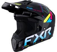 FXR Clutch Comp Casco da motocross, nero-blu-giallo, taglia XS per maschi