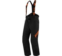 FXR Clutch FX 2023 Pantaloni con bretelle da motoslitta, nero-arancione, taglia 2XL