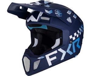 FXR Clutch Gladiator 2024 Casco da motocross, bianco-blu, taglia M per maschi