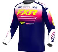 FXR Clutch Maglia da motocross, blu/rosa, Taglia M