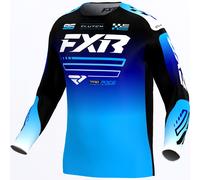 FXR Clutch MX Blue, maglia L male Blu/Nero/Bianco
