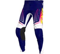 FXR Clutch Pantaloni da motocross, nero-rosa-blu, taglia 34 per maschi
