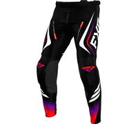 FXR Clutch Pro 2025 Pantaloni da motocross, nero/viola/rosso/bianco, Taglia 32