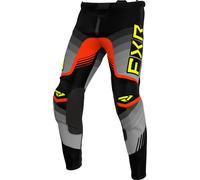 FXR Clutch Pro Hi Vis 2024 Pantaloni Motocross, nero-grigio-giallo, taglia 32 per maschi