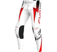 FXR Clutch Pro Pantaloni da motocross, nero-bianco-rosso, taglia 28 per maschi