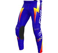 FXR Clutch Pro Pantaloni da motocross, rosso-blu-giallo, taglia 38 per maschi