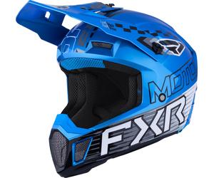 FXR Clutch Race Div Casco da motocross, blu/nero/bianco, Taglia M