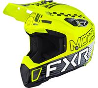 FXR Clutch Race Div Casco da motocross, giallo/nero/bianco, Taglia M