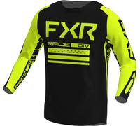 FXR Contender Off-Road Maglia Motocross, nero/giallo neon, Taglia L
