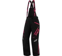 FXR Edge Pantaloni con bretelle da donna in motoslitta, nero/rosa, Taglia 6