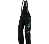 FXR Edge Pantaloni con bretelle da donna in motoslitta, nero/verde, Taglia 2