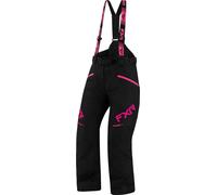 FXR Fresh 2023 Pantaloni con bretelle da donna in motoslitta, nero/rosa, Taglia 2