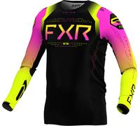 FXR Helium 2024 Maglia Motocross, nero/rosa/giallo, Taglia S